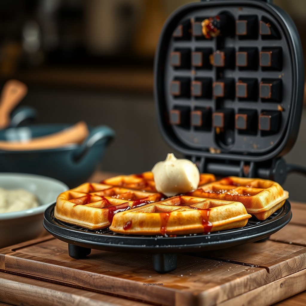 Prepping Your Waffle Iron - recipe for crispy waffles