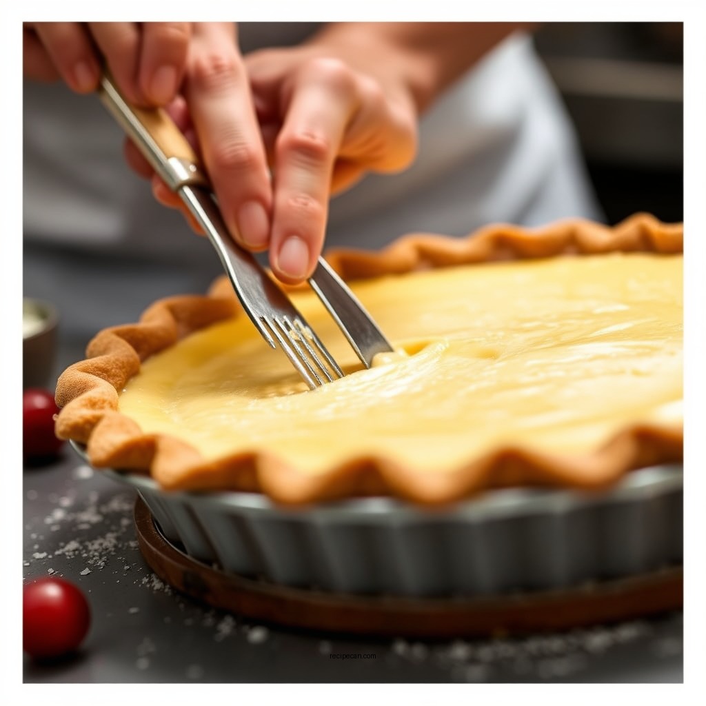 Making the Custard Filling - recipe for custard pie