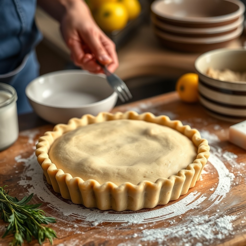 Preparing the Pie Crust - recipe for custard pie