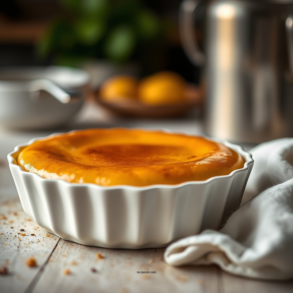Baking the Custard Pudding - recipe for custard pudding