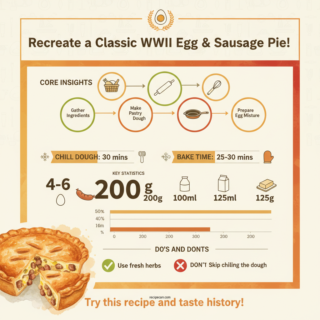 recipe for egg and sausage pie in ww2 - Data Infographic and Statistics
