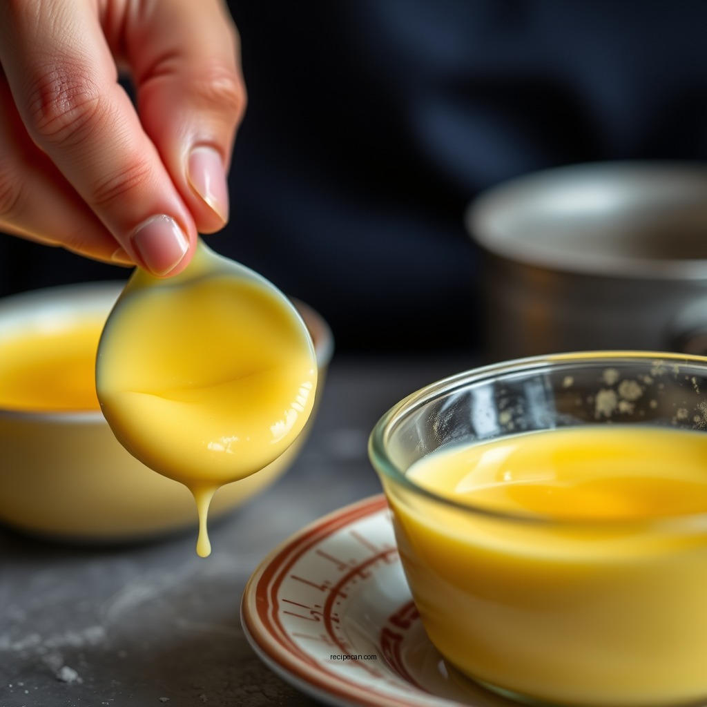 Baking the Custard - recipe for egg custard