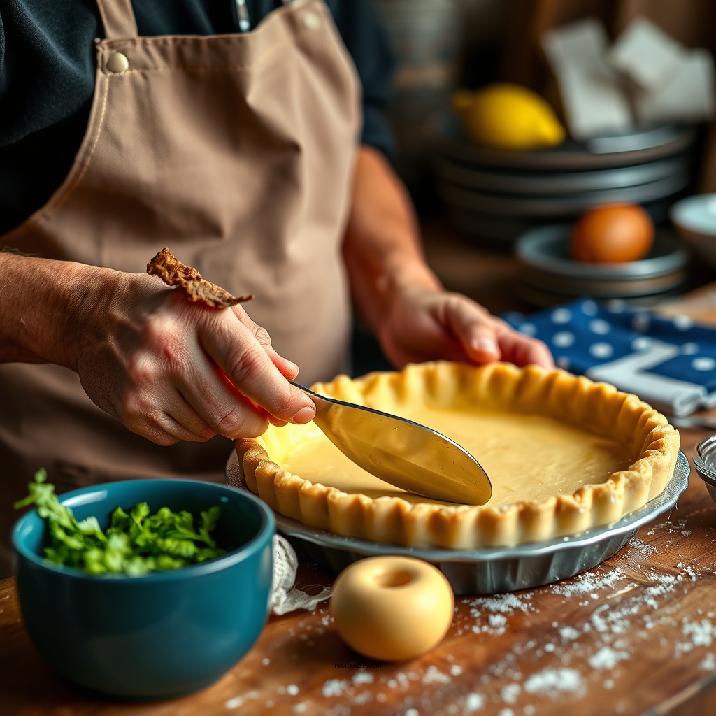 Preparing the Pie Crust - recipe for egg custard pie
