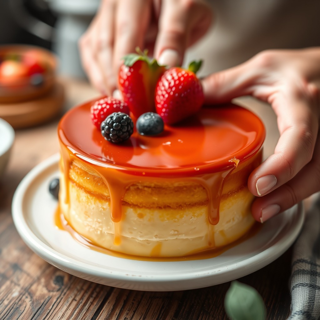 Mixing the Custard - recipe for flan custard