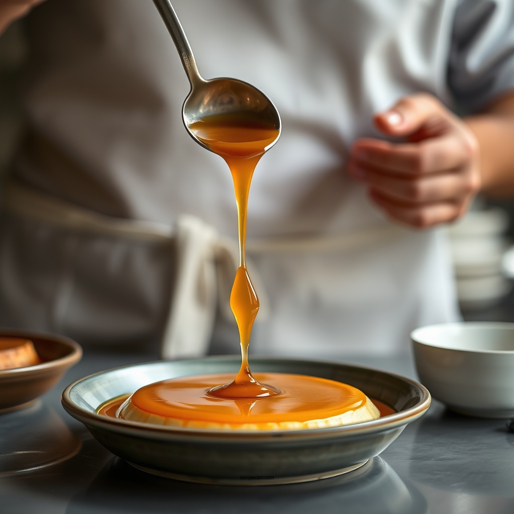 Preparing the Caramel - recipe for flan custard
