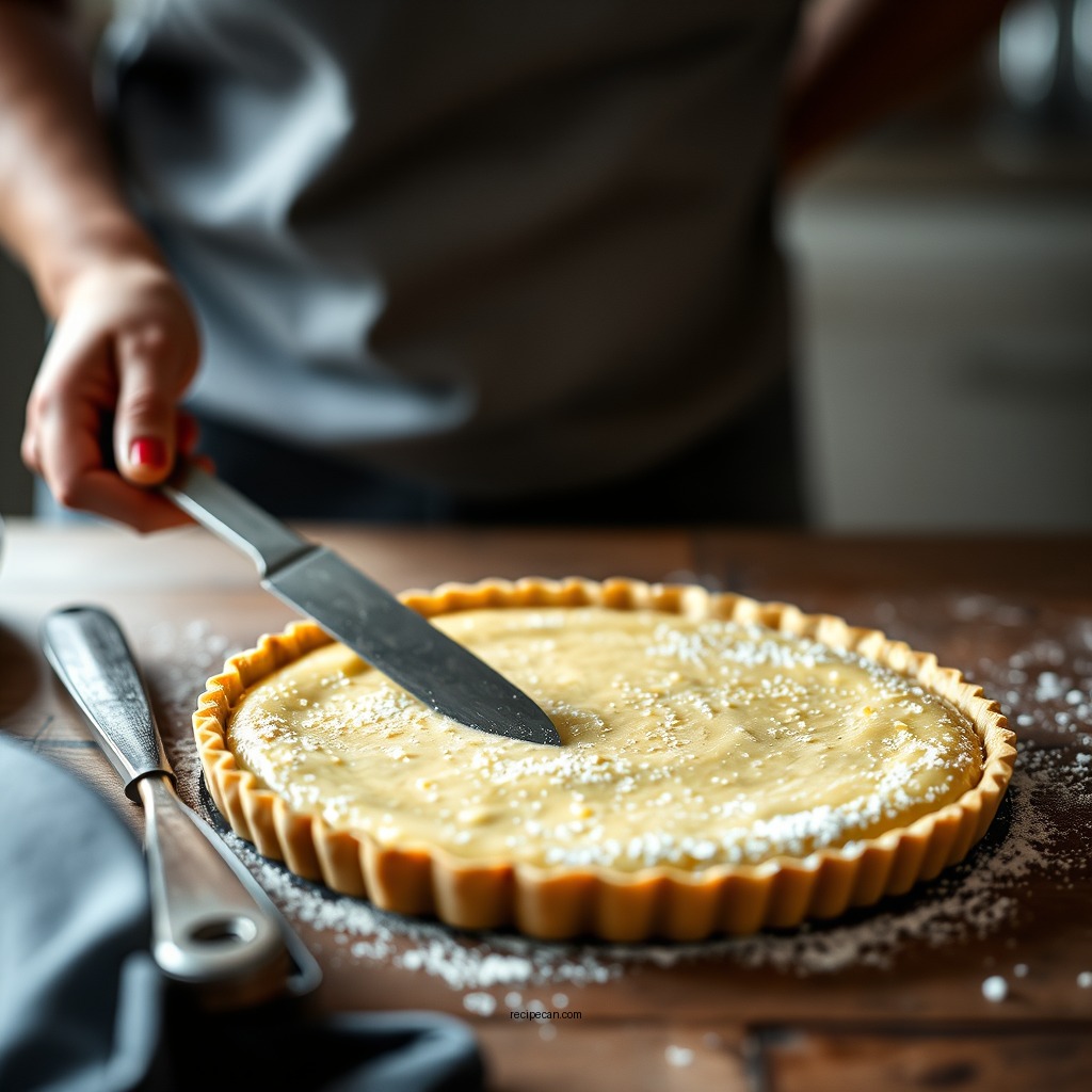 Preparing the Tart Crust - recipe for fruit custard tart