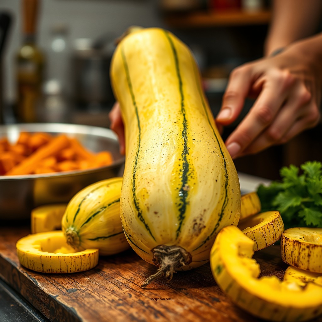 Preparing the Squash - recipe for frying squash