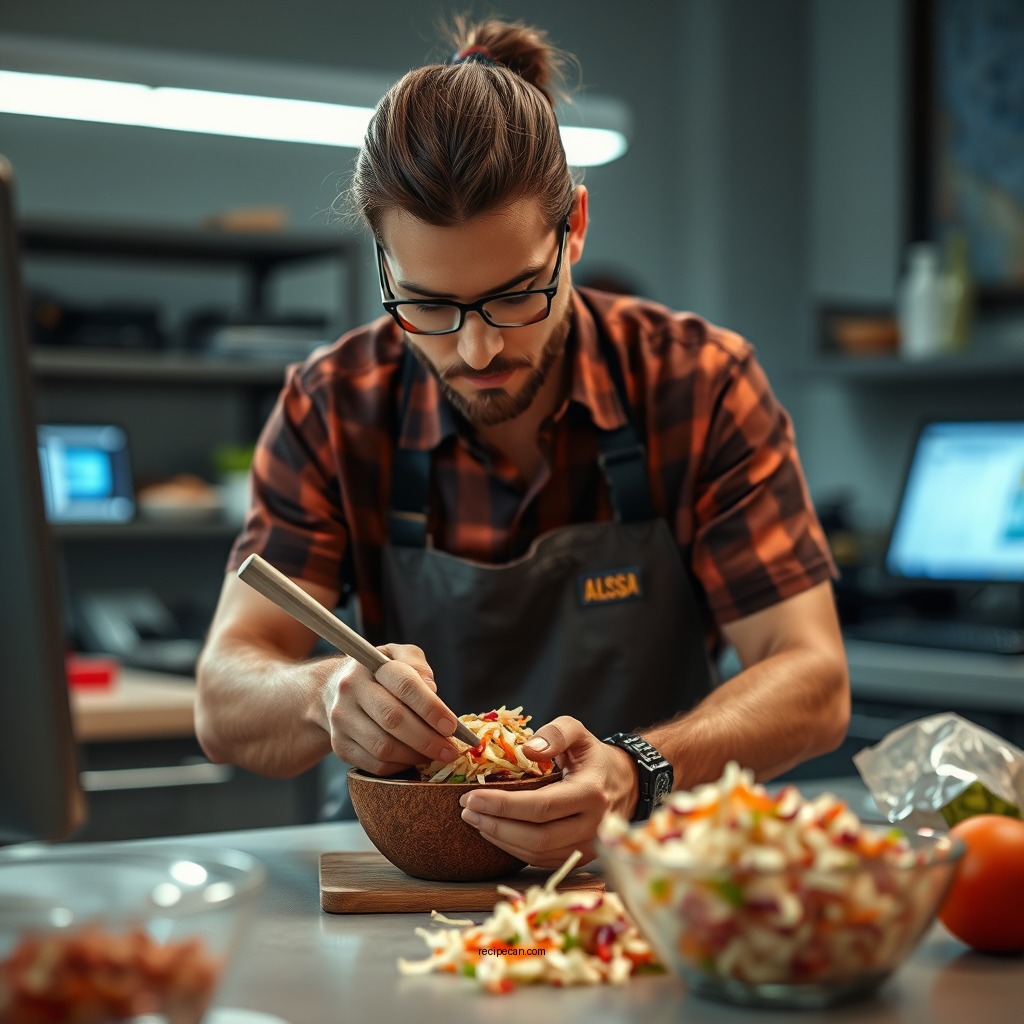 Preparing the Base - recipe for hawaiian coleslaw