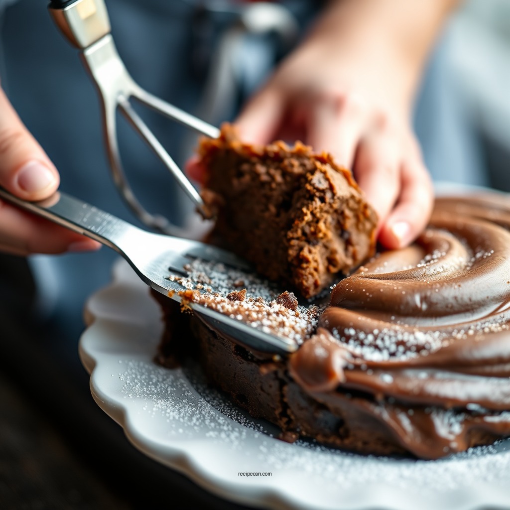 Mixing the Brownie Batter - recipe for homemade brownies