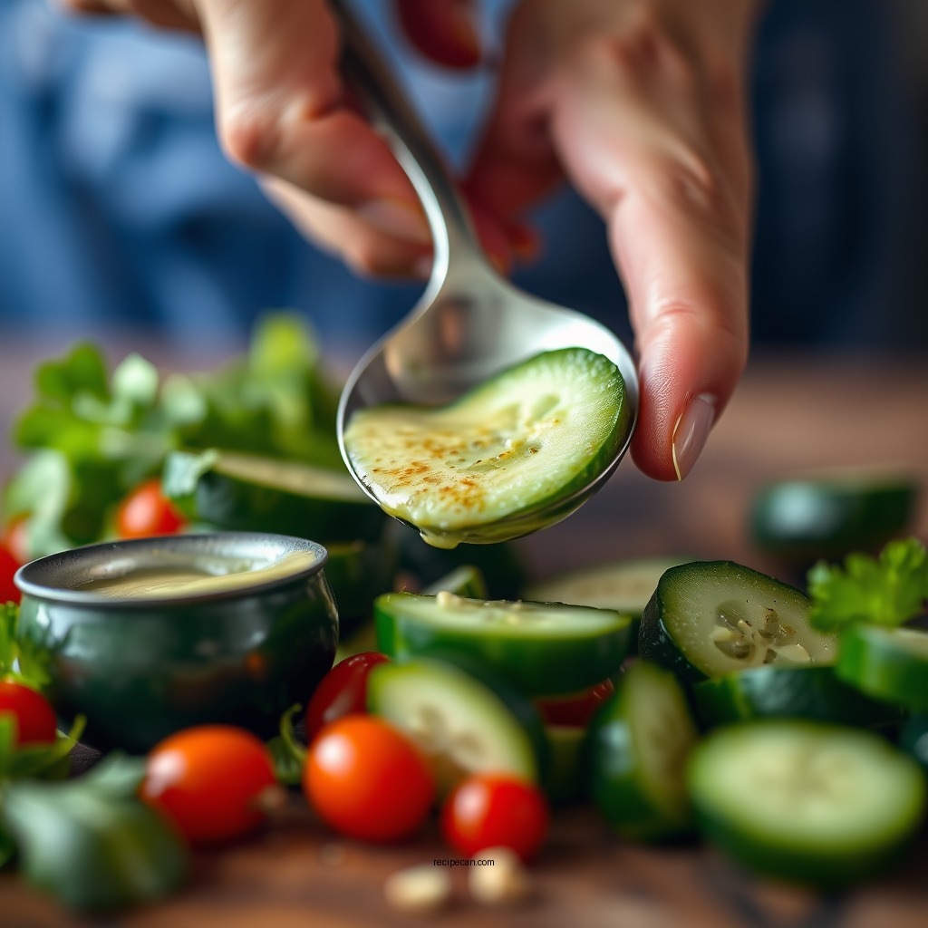 Making the Dressing - recipe for hungarian cucumber salad
