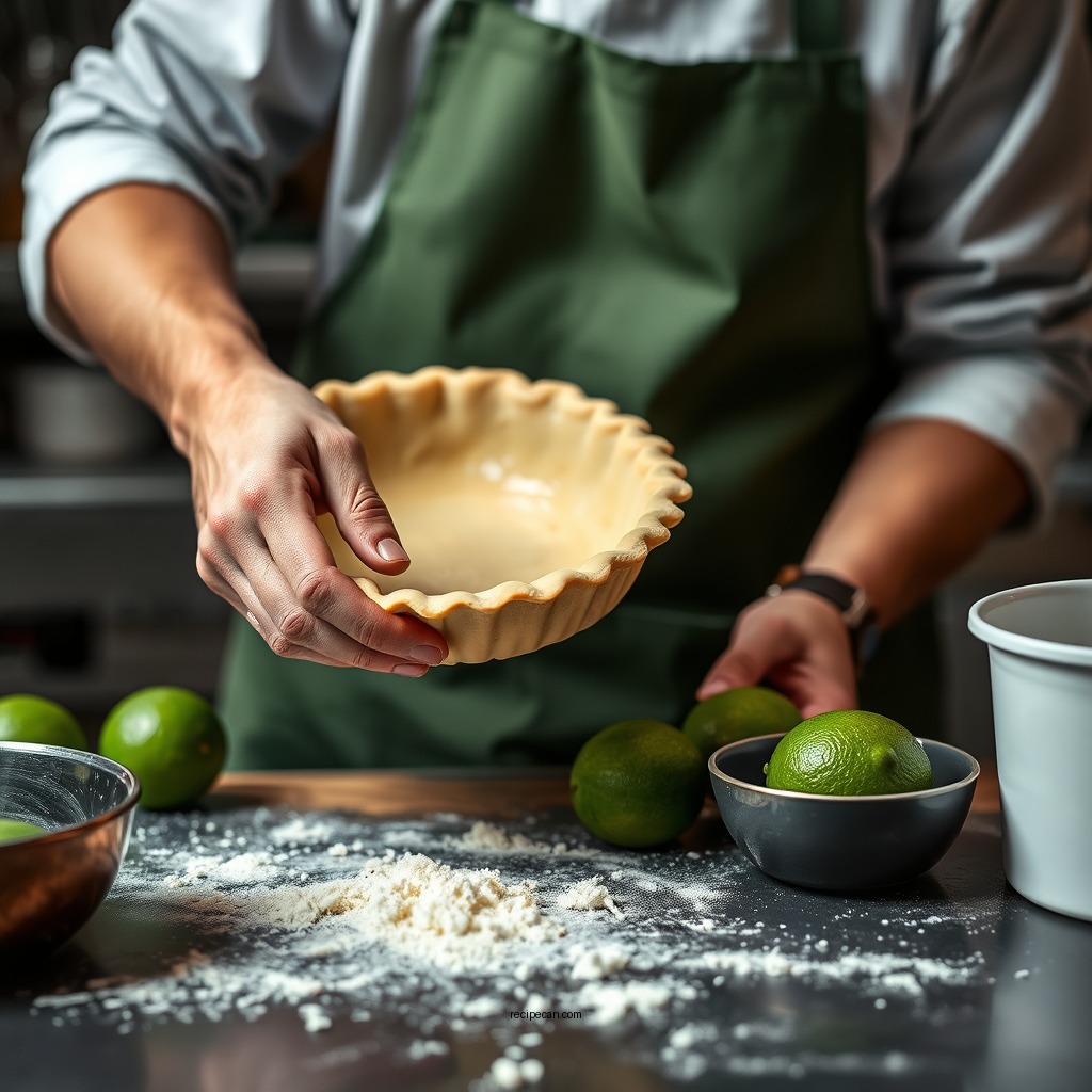 Preparing the Pie Crust - recipe for key lime pie