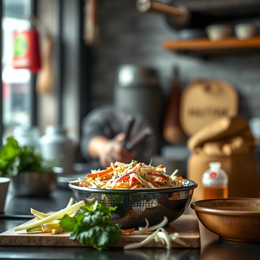 Preparing the Vegetables - recipe for kfc coleslaw