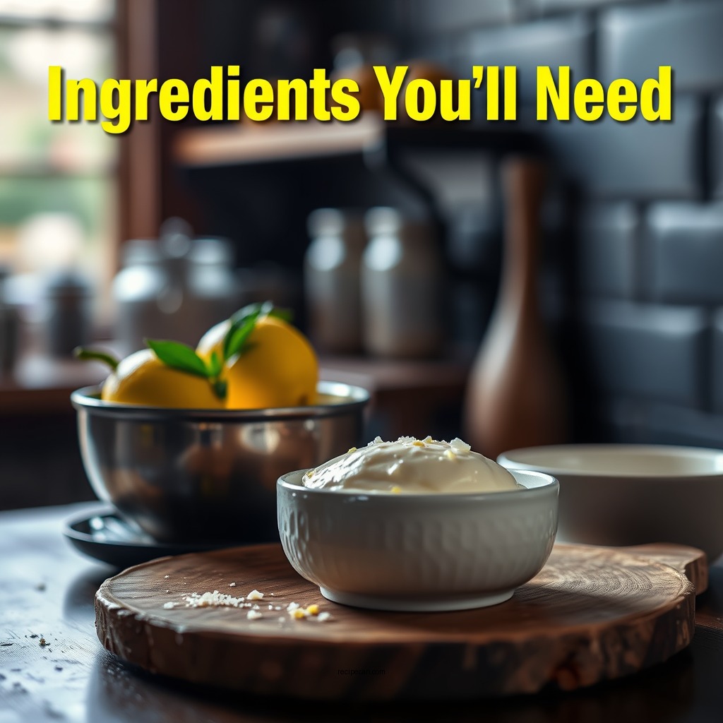 Ingredients You'll Need - recipe for lemon mousse