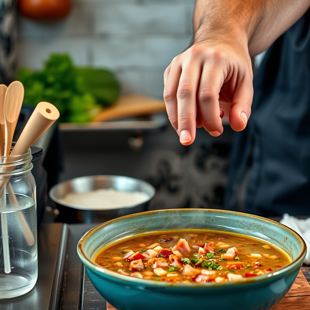 Preparation Steps - recipe for lentil and bacon soup