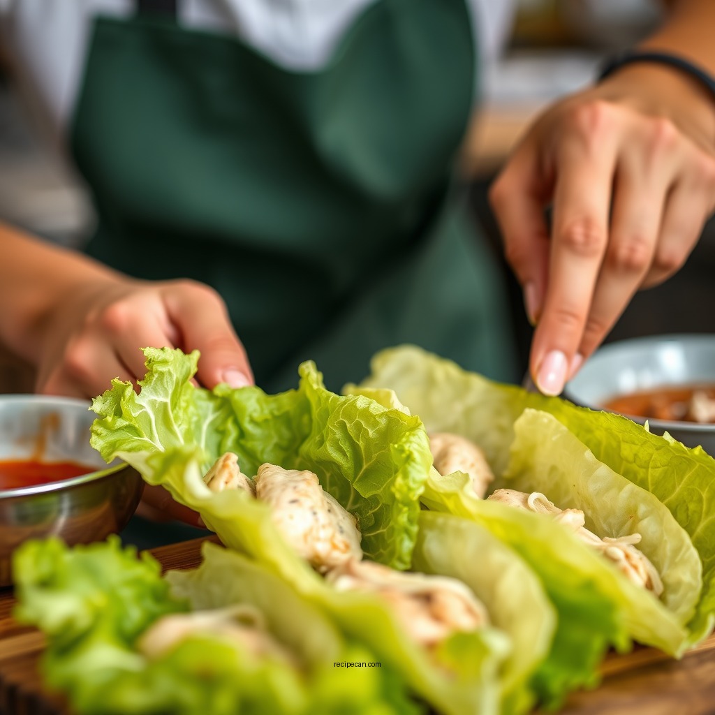 Preparation Steps - recipe for lettuce wraps with chicken