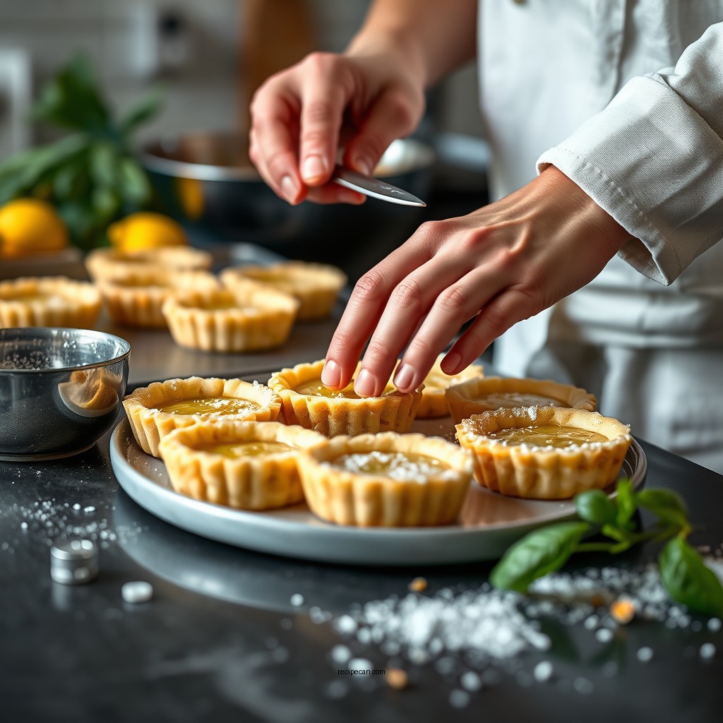 Preparing the Crust - recipe for mini lemon tarts