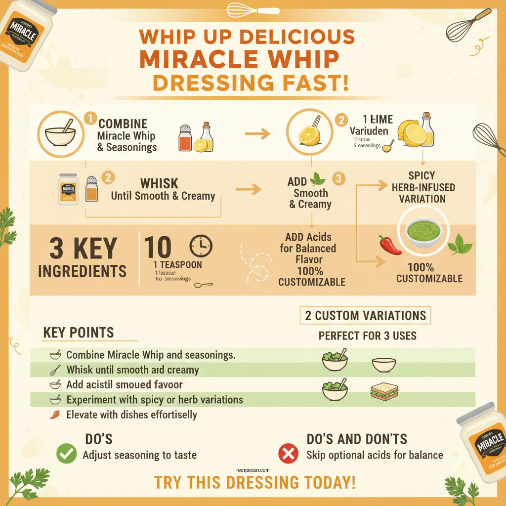 recipe for miracle whip salad dressing - Data Infographic and Statistics