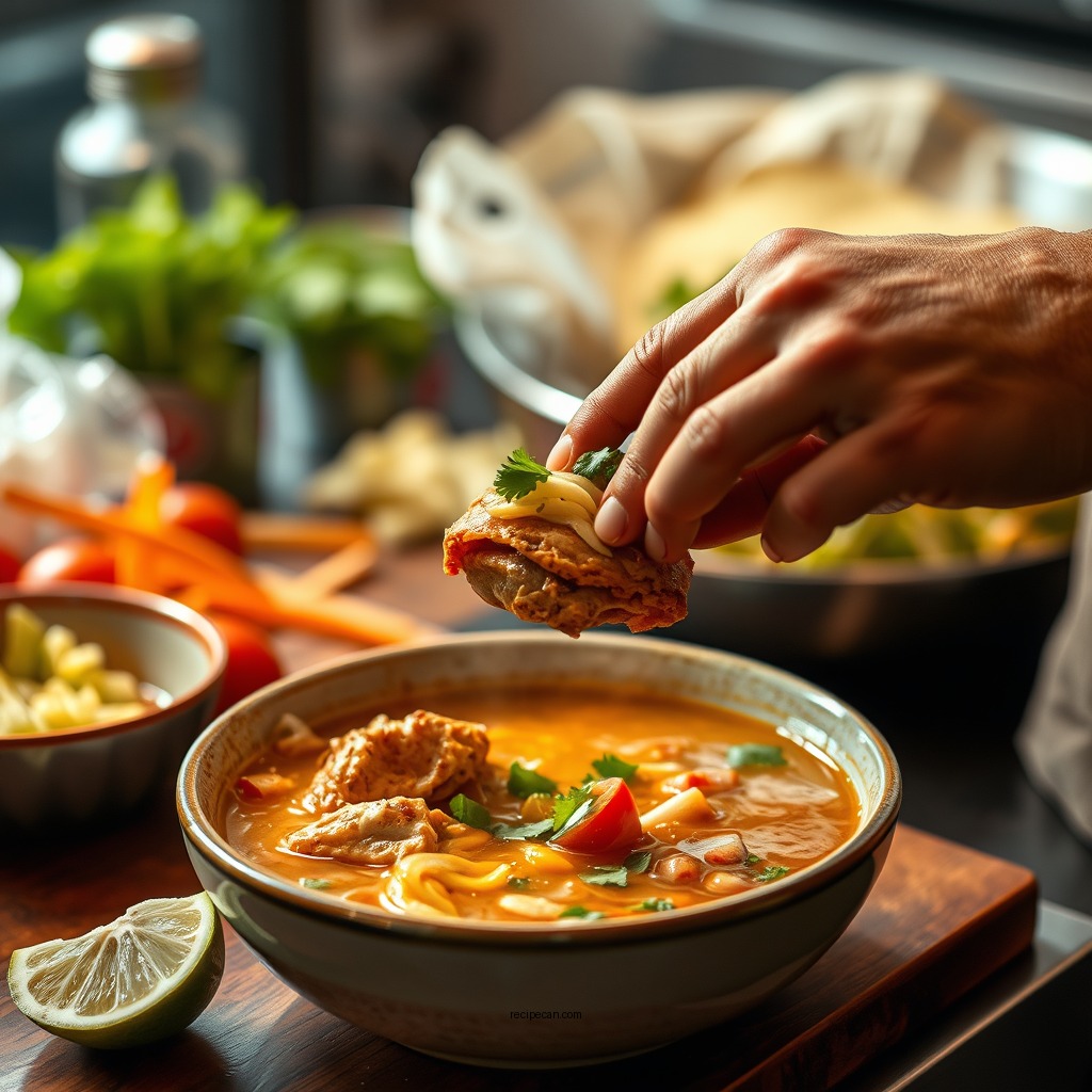Preparing the Chicken - recipe for on the border chicken tortilla soup