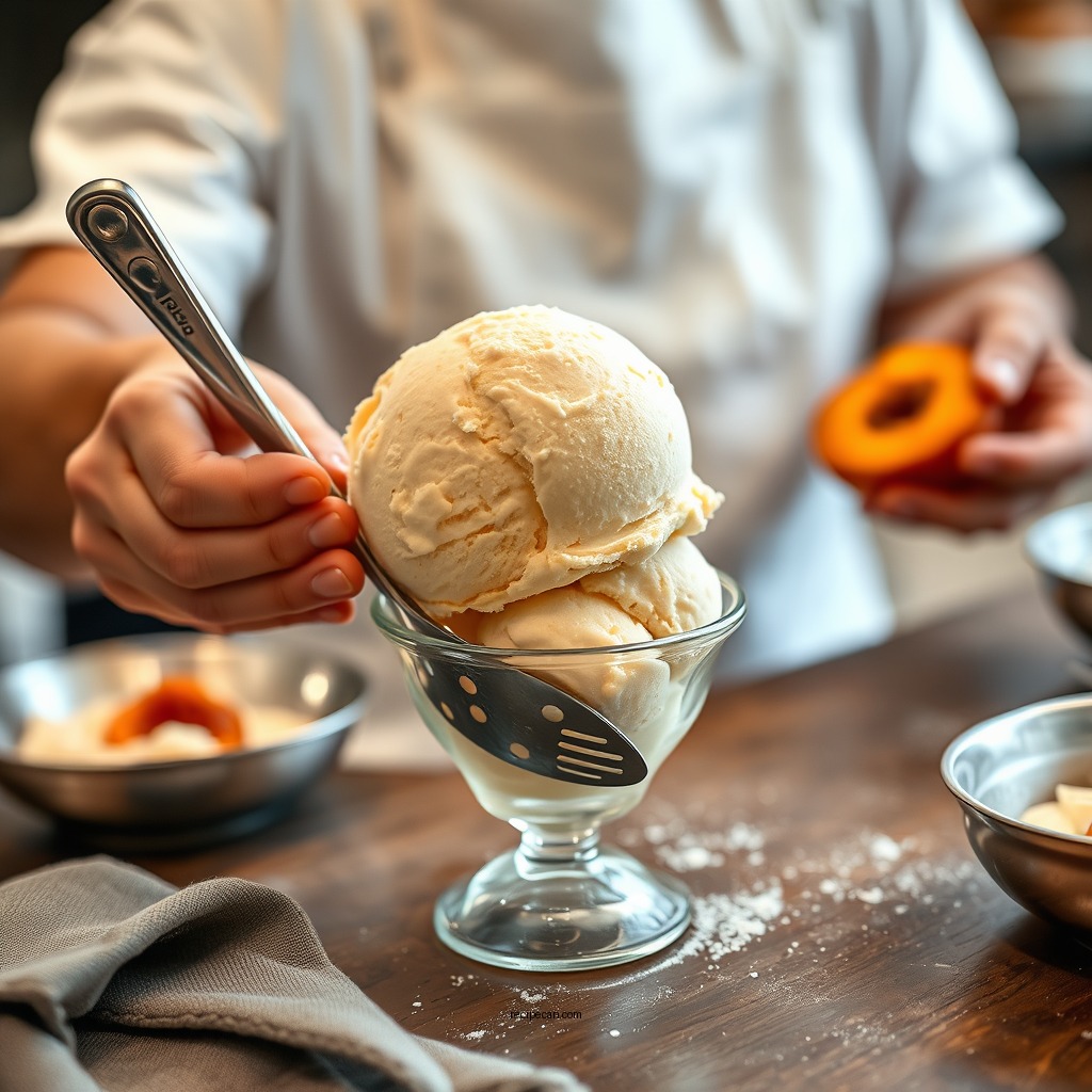 Preparation Steps - recipe for peach ice cream without eggs