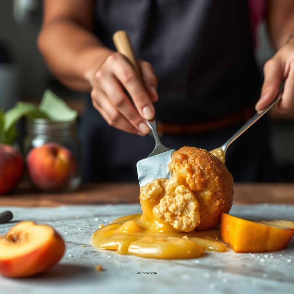 Making the Peach Filling - recipe for peach pie