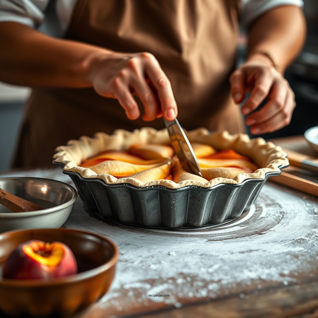 Preparing the Pie Crust - recipe for peach pie