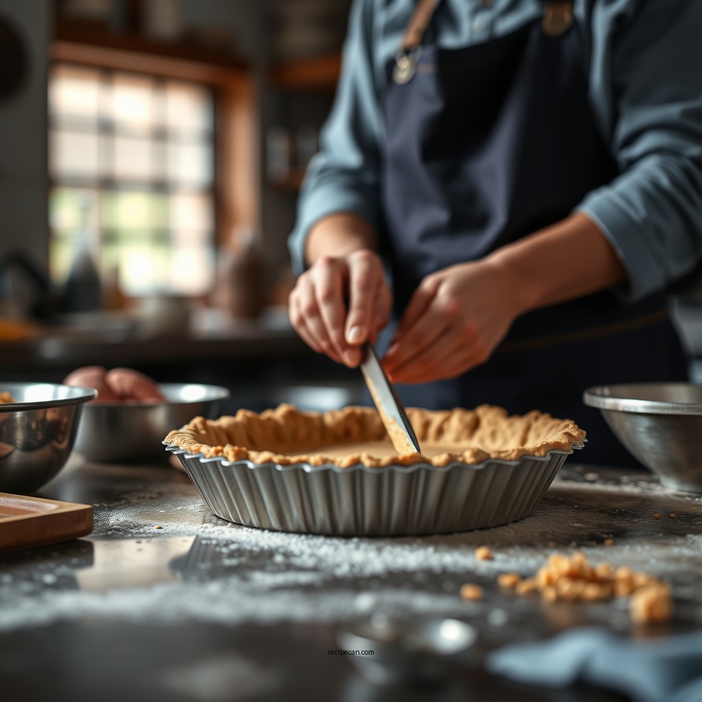 Preparing the Crust - recipe for peanut butter pie