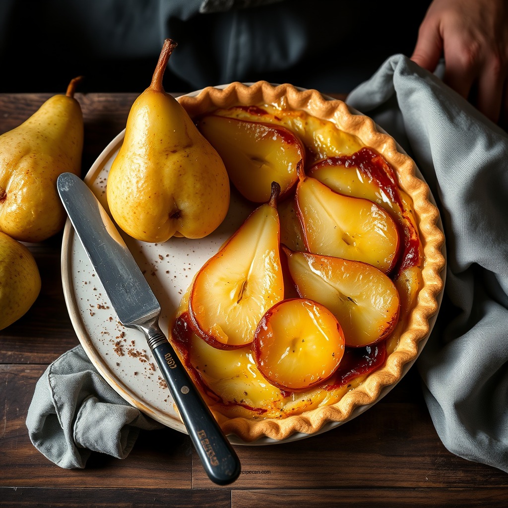 Preparing the Pears - recipe for pear tarte tatin