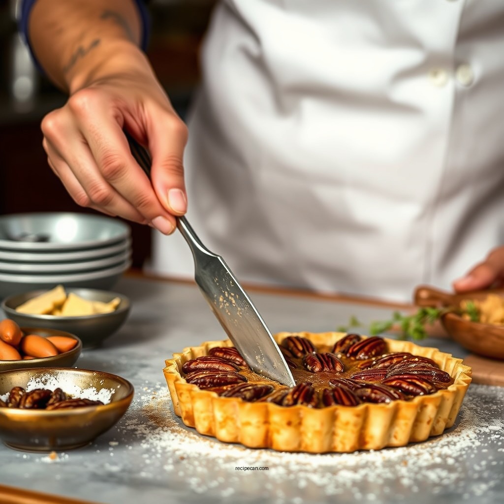 Preparing the Tart Crust - recipe for pecan nut tart