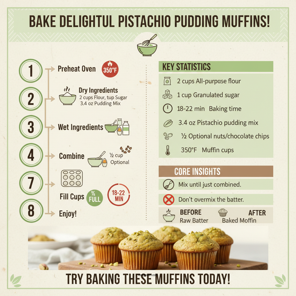 recipe for pistachio pudding muffins - Data Infographic and Statistics