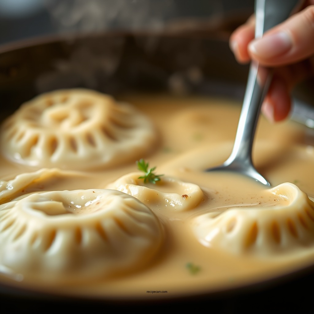 Cooking the Soup Base - recipe for potato dumpling soup