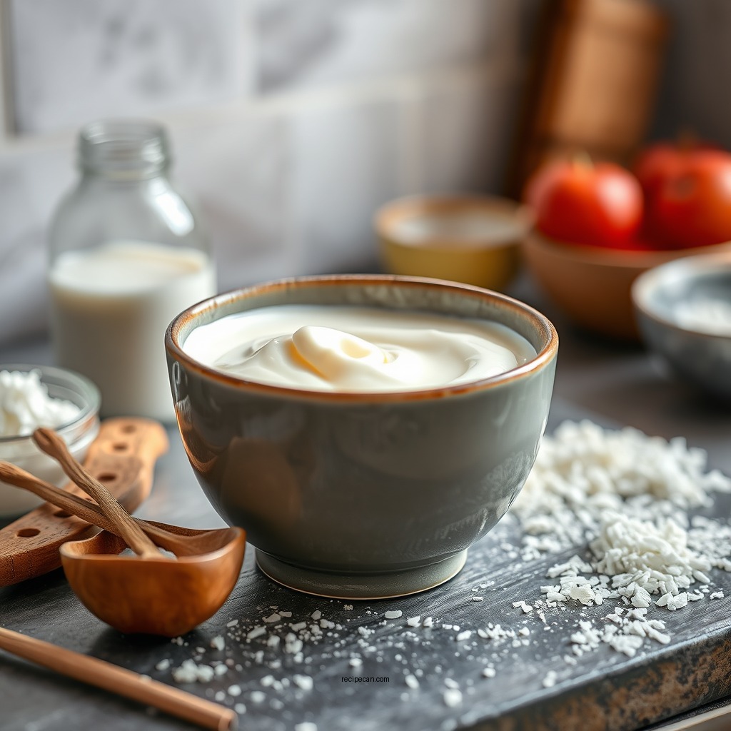 Mixing the Ingredients - recipe for rice pudding using condensed milk
