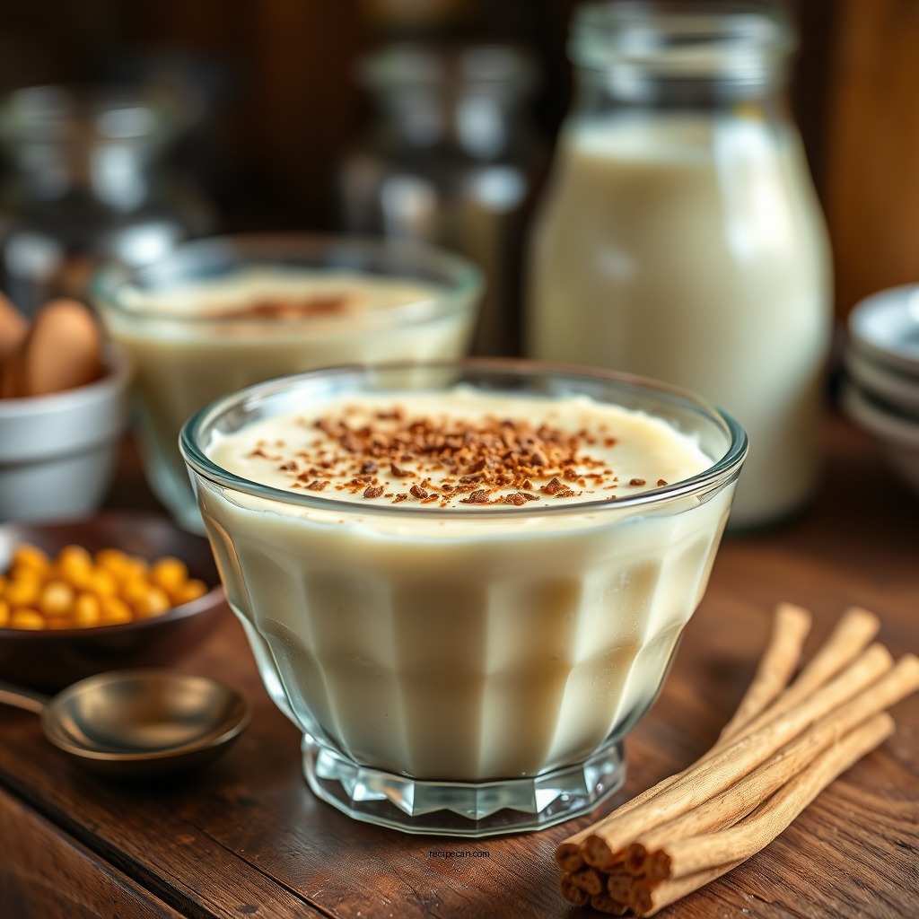 Making the Pudding - recipe for rice pudding with sweetened condensed milk