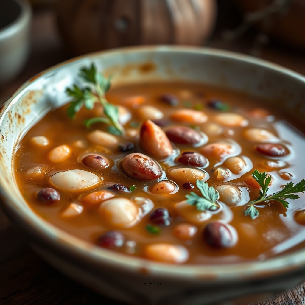 Cooking the Soup - recipe for seven bean soup