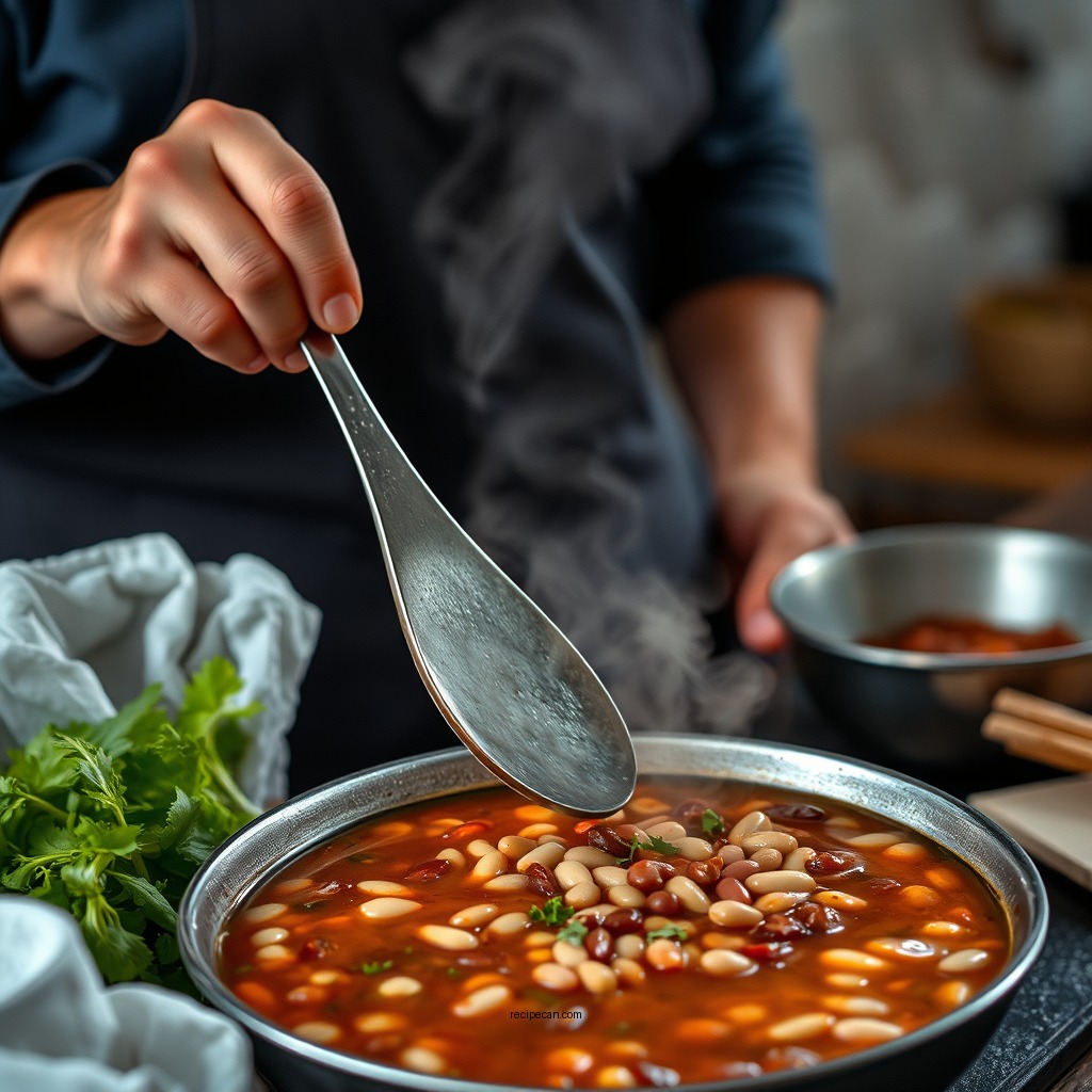 Preparing the Beans - recipe for seven bean soup