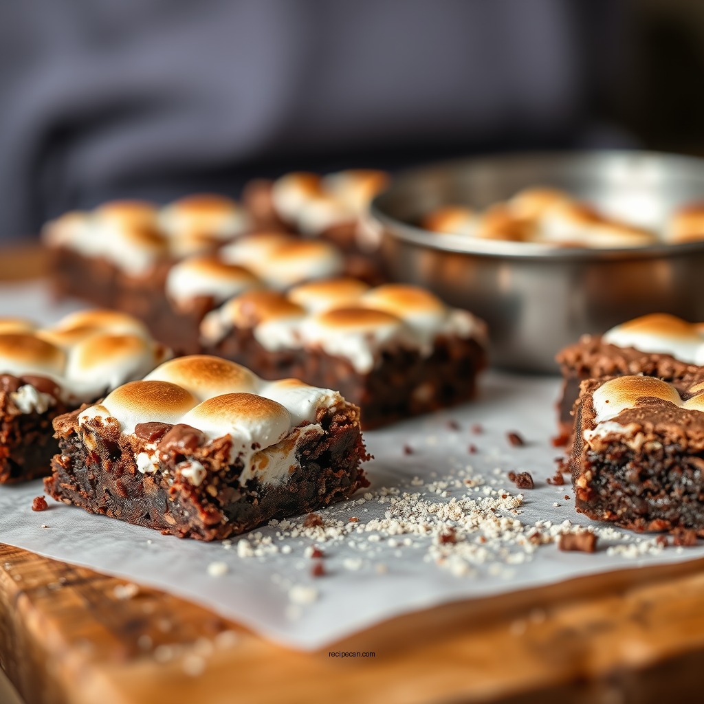 Baking Instructions - recipe for s'mores brownies