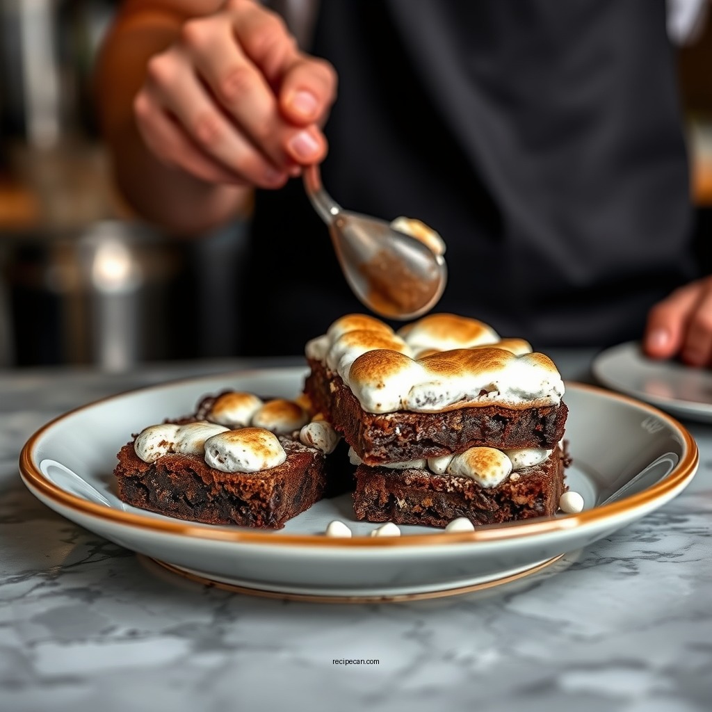 Step-by-Step Preparation - recipe for s'mores brownies