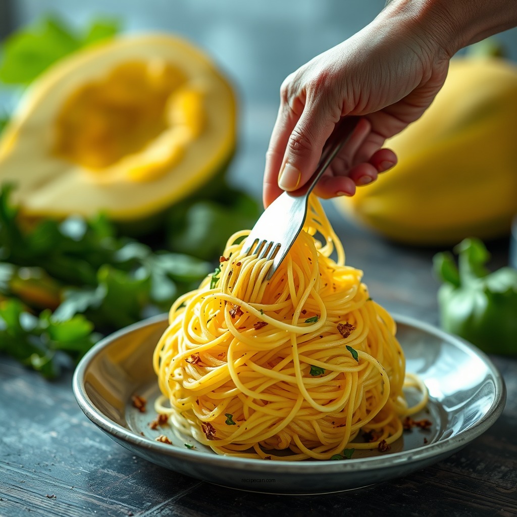 Preparing the Spaghetti Squash - recipe for spaghetti squash