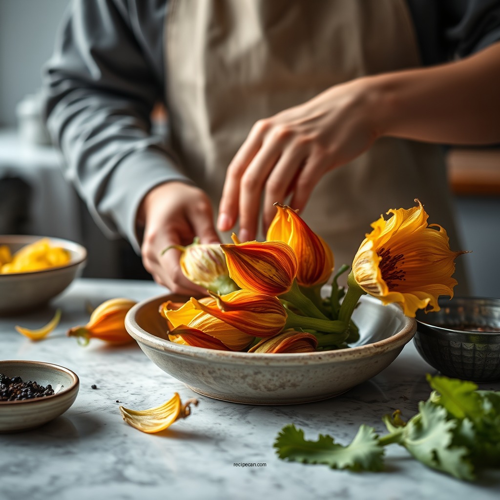 How to Prepare Squash Flowers - recipe for squash flowers