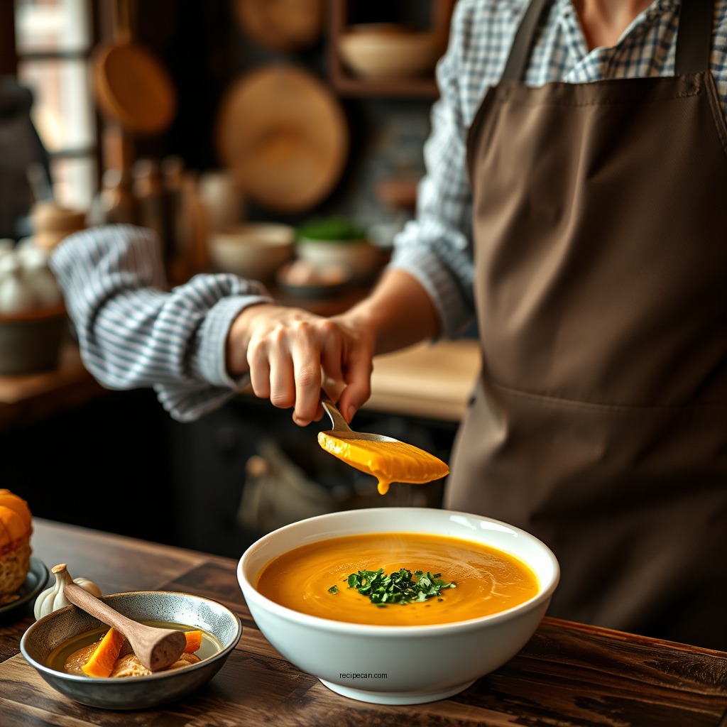 Preparation Steps - recipe for squash soup
