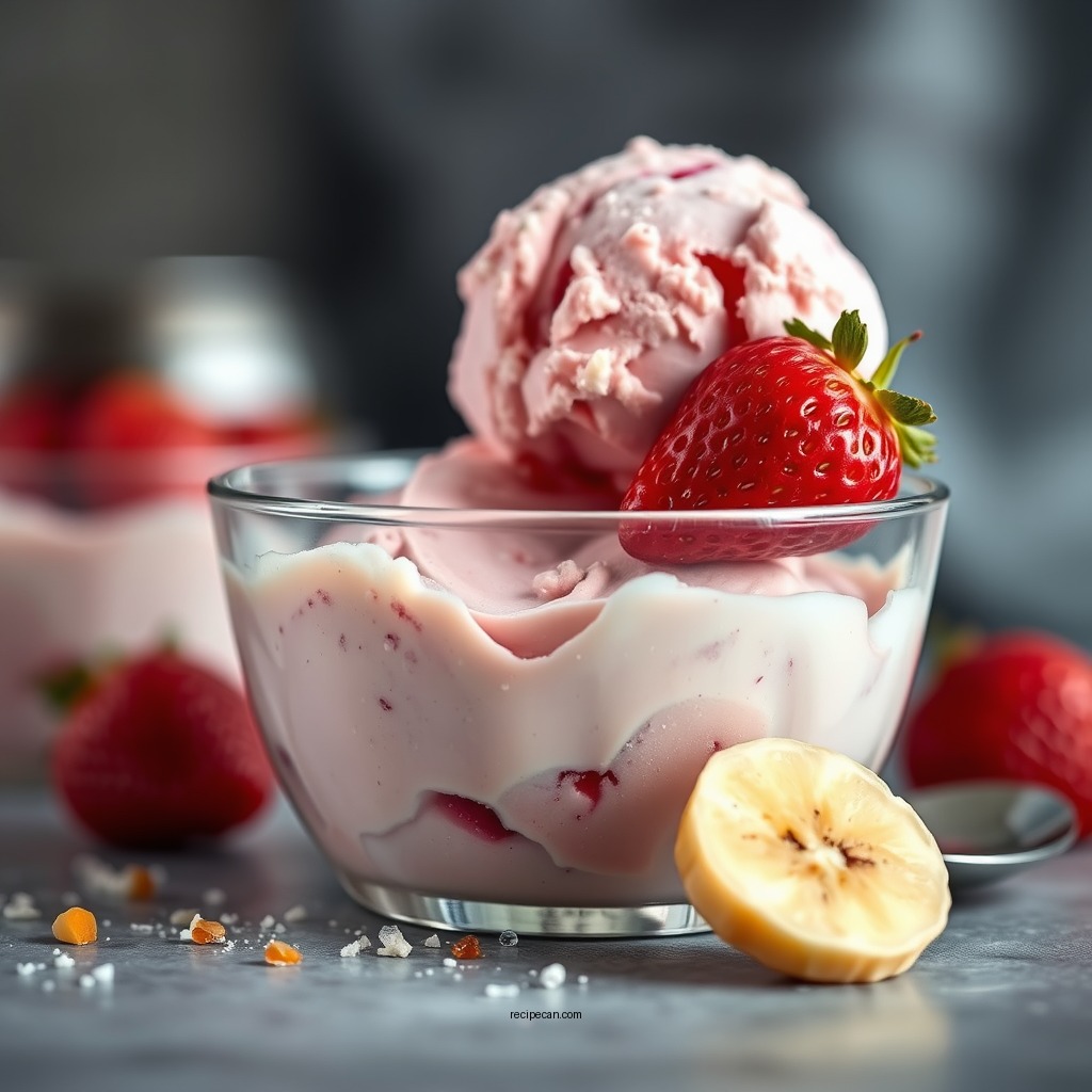 Blending the Base - recipe for strawberry banana ice cream
