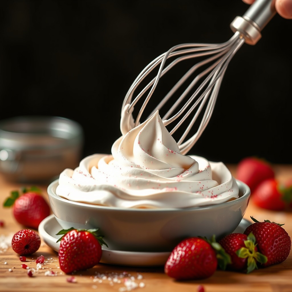 Whipping the Cream - recipe for strawberry mousse