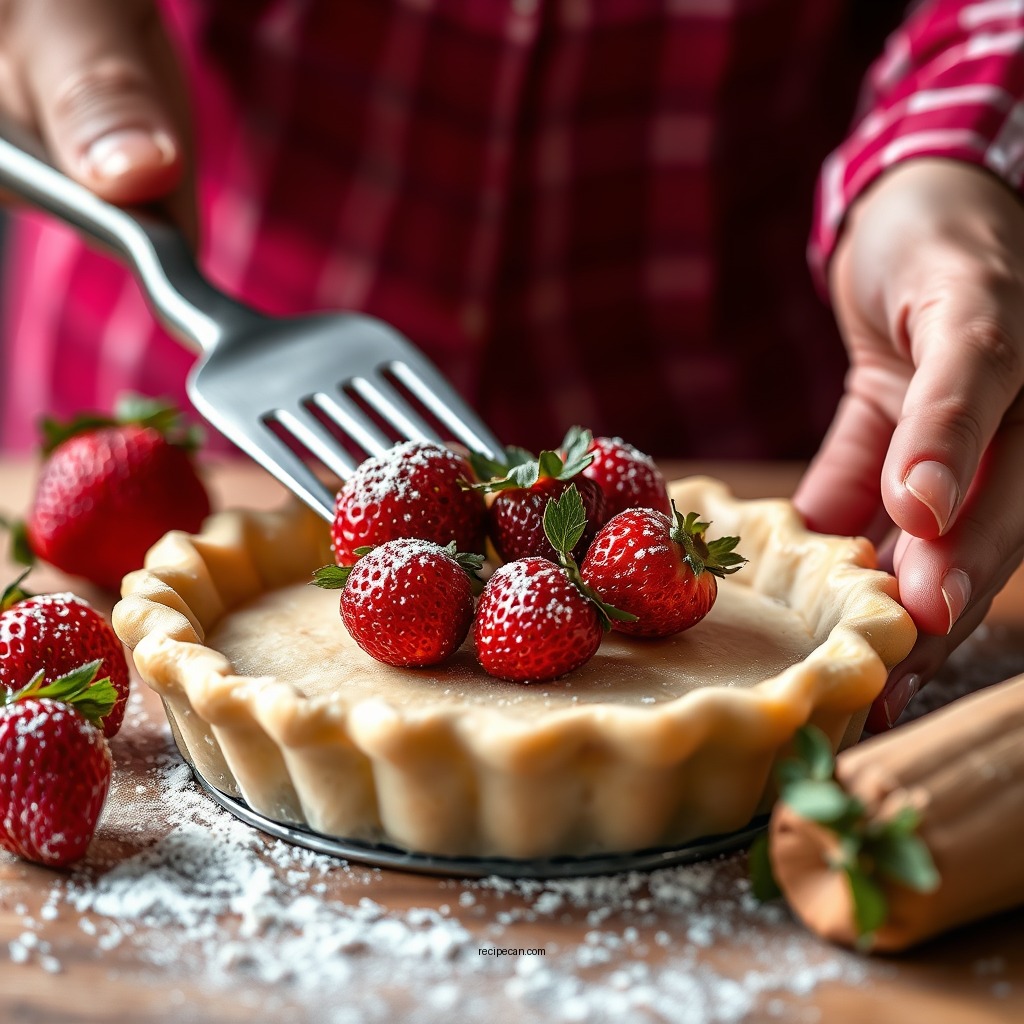 Making the Pie Crust - recipe for strawberry pie