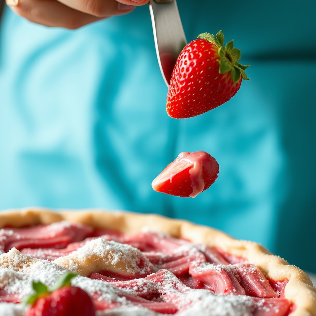 Making the Filling - recipe for strawberry rhubarb pie
