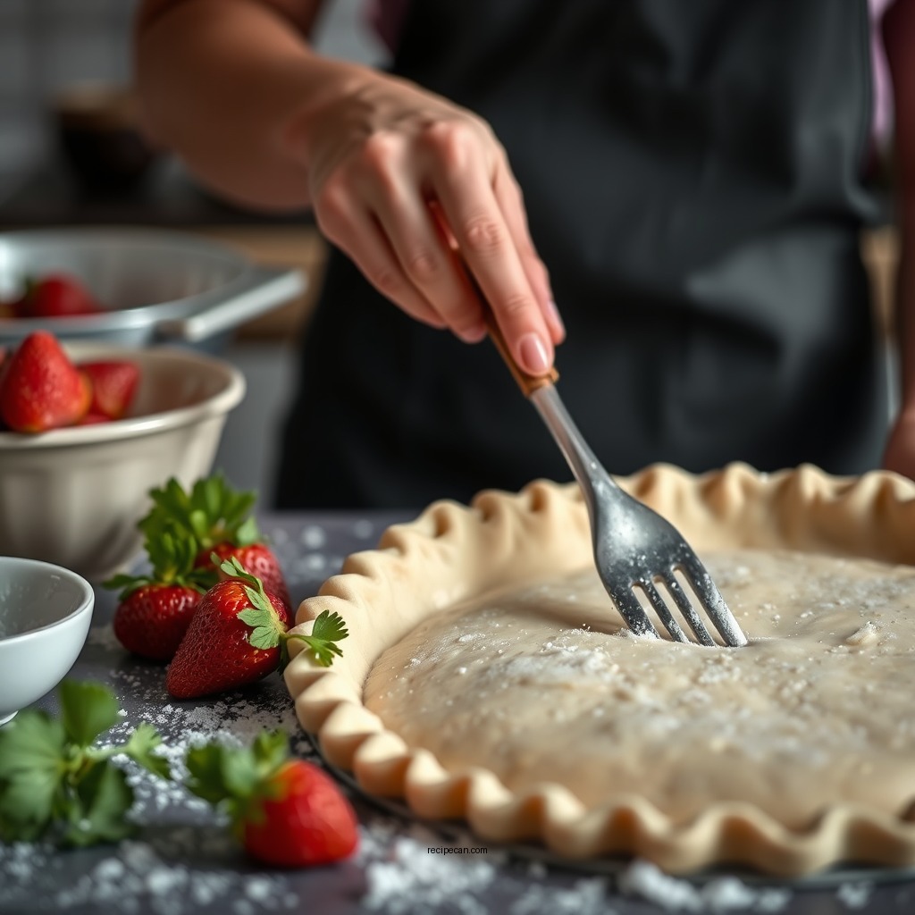 Preparing the Pie Crust - recipe for strawberry rhubarb pie