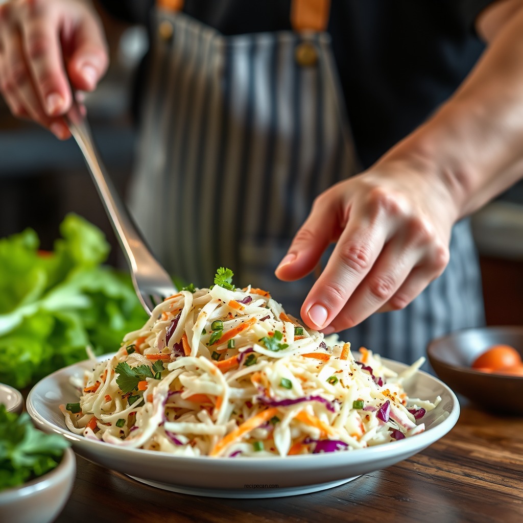 Step-by-Step Preparation - recipe for tangy coleslaw