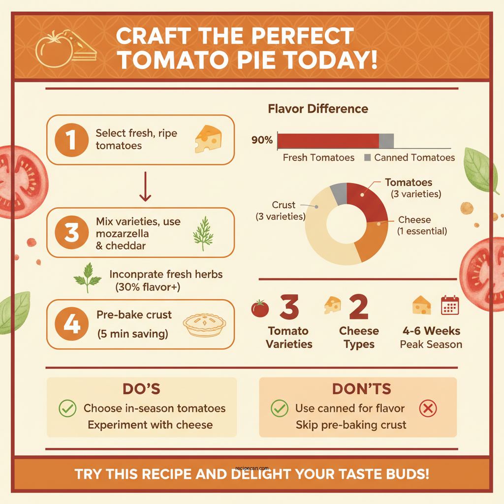 recipe for tomato pie - Data Infographic and Statistics