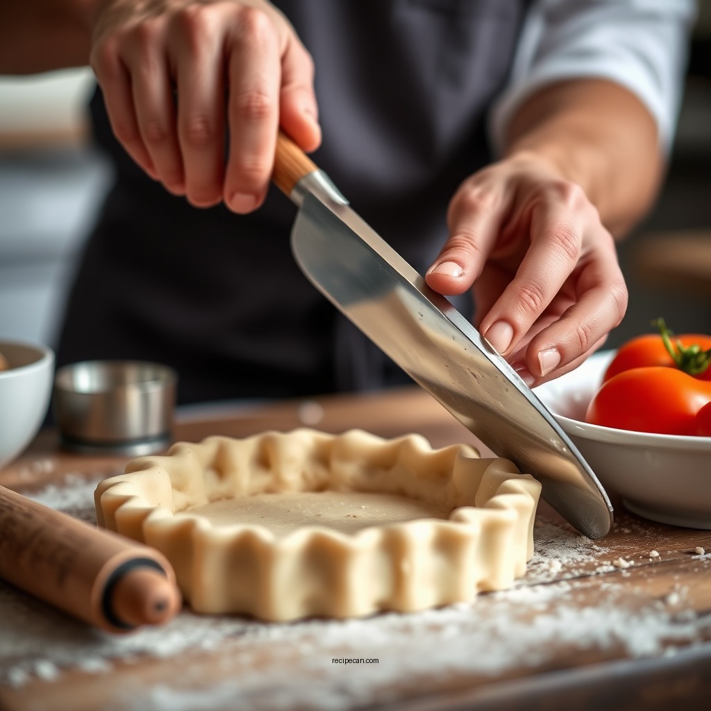 Preparing the Pie Crust - recipe for tomato pie