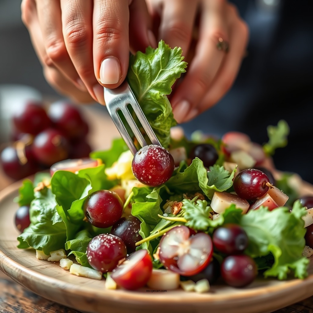 Dressing the Salad - recipe for turkey salad with grapes