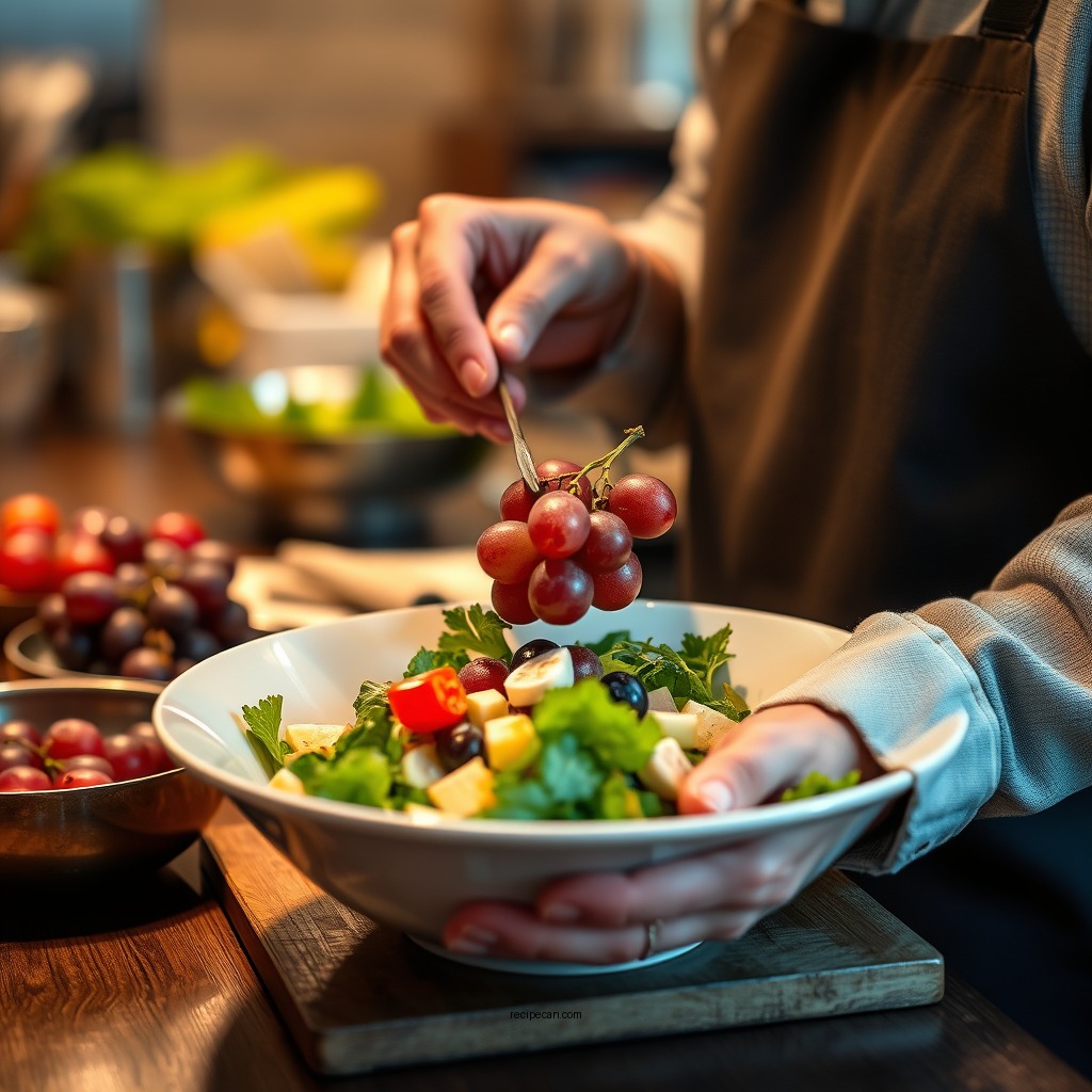 Preparation Steps - recipe for turkey salad with grapes