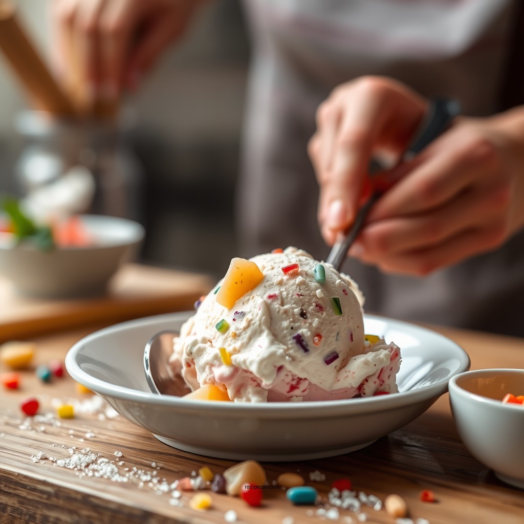 Making the Ice Cream Base - recipe for tutti frutti ice cream